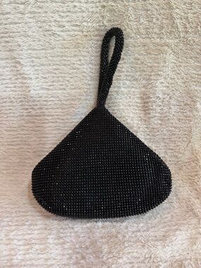 Black Beaded Wristlet Clutch